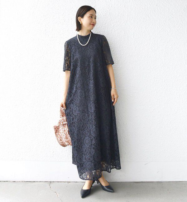 SHIPS for women「〈結婚式・パーティ〉kaene:パイピング レース Aライン ワンピース」|ワンピース|