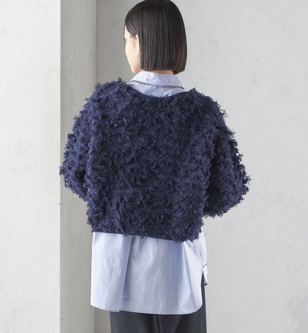 SHIPS for women「〈手洗い可能〉ギマ フリンジ ショート カーディガン」|カーディガン|