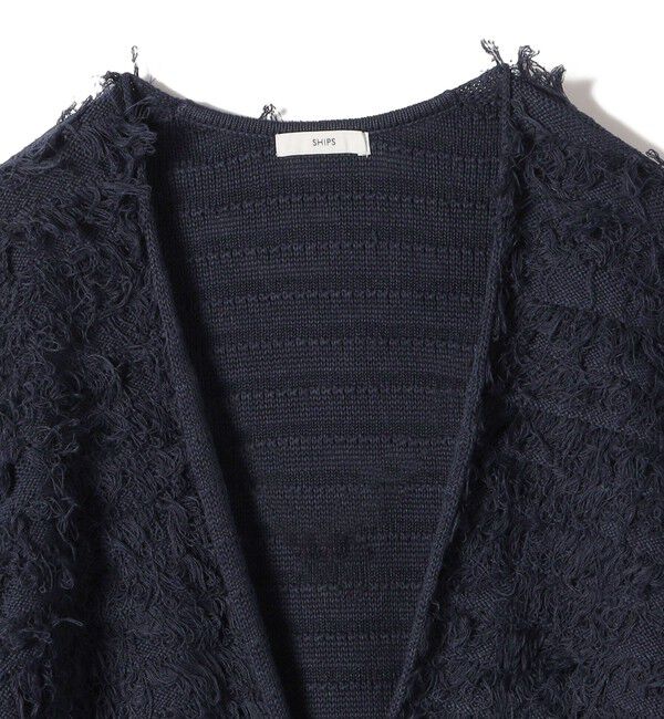 SHIPS for women「〈手洗い可能〉ギマ フリンジ ショート カーディガン」|カーディガン|