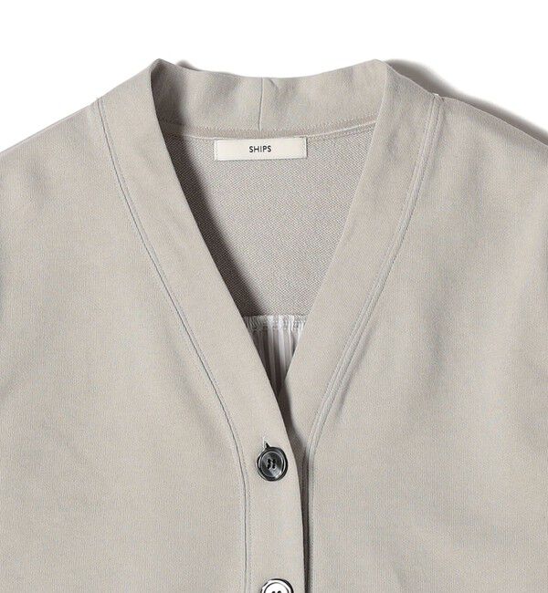 SHIPS for women「【WEB限定】〈手洗い可能〉布帛 コンビ Vネック カーディガン」|カーディガン|