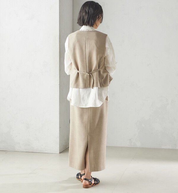 SHIPS for women「〈手洗い可能〉Asami 麻調合繊 ショート ジレ」|ベスト・ジレ|