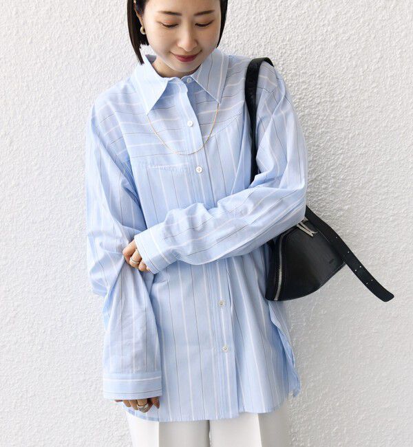SHIPS for women「【WEB限定】〈洗濯機可能〉アシンメトリー ストライプ シャツ」|シャツ・ブラウス|