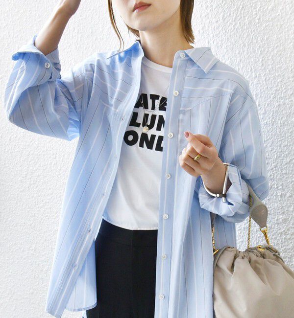 SHIPS for women「【WEB限定】〈洗濯機可能〉アシンメトリー ストライプ シャツ」|シャツ・ブラウス|