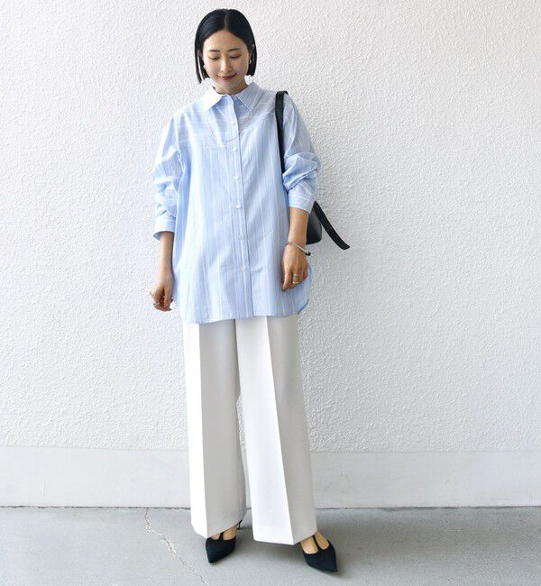 SHIPS for women「【WEB限定】〈洗濯機可能〉アシンメトリー ストライプ シャツ」|シャツ・ブラウス|