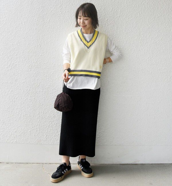 SHIPS for women「〈手洗い可能〉刺繍 チルデン ショート ベスト」|ベスト・ジレ|