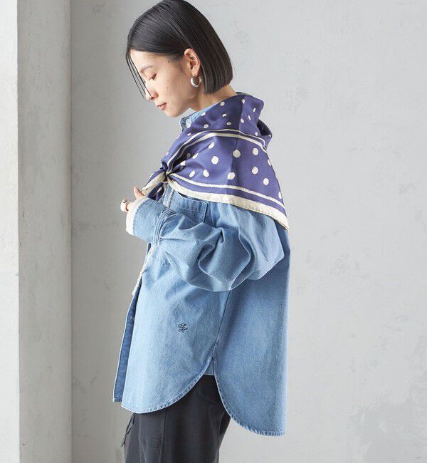 SHIPS for women「【SHIPS別注】manipuri:エンブレム スカーフ 88&times;88」|バンダナ・スカーフ|