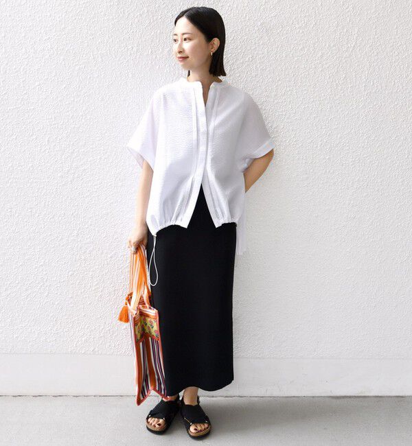 SHIPS for women「〈手洗い可能〉サッカー 裾 ドロスト ドルマン ブラウス」|シャツ・ブラウス|