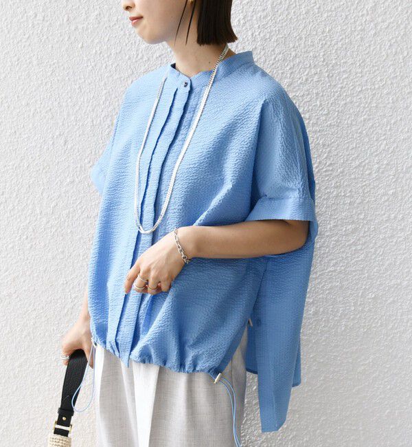 SHIPS for women「〈手洗い可能〉サッカー 裾 ドロスト ドルマン ブラウス」|シャツ・ブラウス|