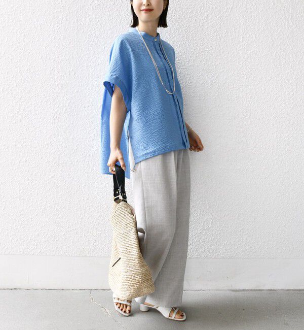 SHIPS for women「〈手洗い可能〉サッカー 裾 ドロスト ドルマン ブラウス」|シャツ・ブラウス|