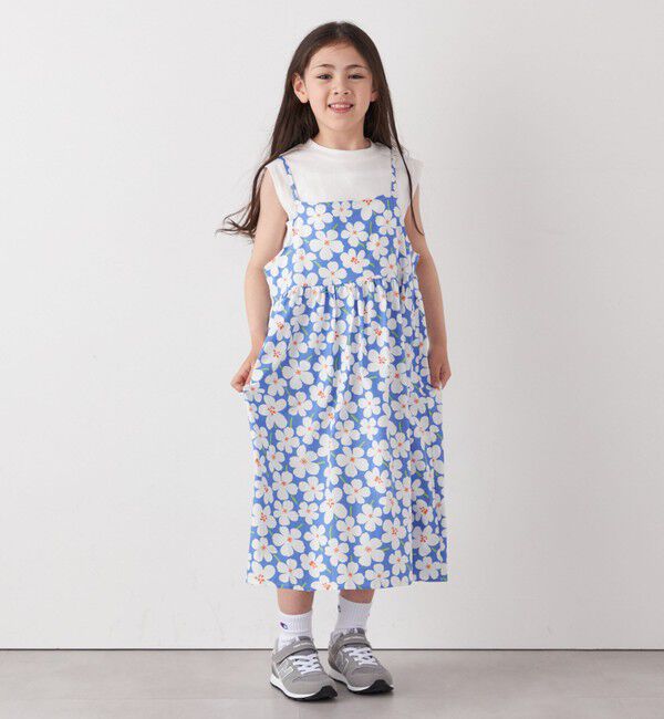 SHIPS any「SHIPS any:〈洗濯機可能〉ノースリーブ フラワー  プリント キャミ ワンピース<KIDS>」|ワンピース|