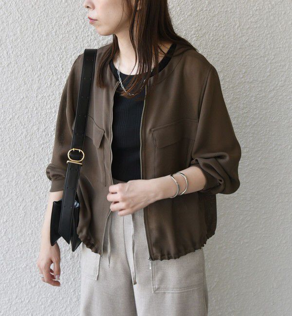 SHIPS Colors 「SHIPS Colors:〈手洗い可能〉メッシュ ノーカラー ジップ ブルゾン◇」|ブルゾン・スタジャン|