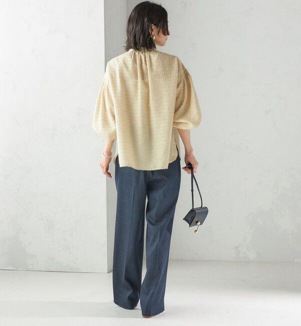 SHIPS for women「〈手洗い可能〉シアー ジャカード 袖 シャーリング ブラウス」|シャツ・ブラウス|