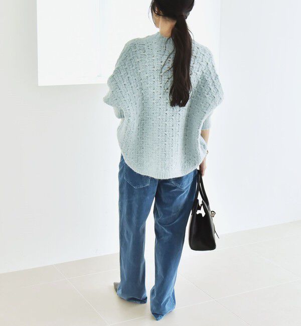 quaranciel「quaranciel:〈手洗い可能〉透かし編み クルーネック ドルマン ルーズ ニット プルオーバー」|ニット・セーター|