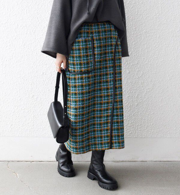 SHIPS any「SHIPS any: ブロック ツイード タイト スカート」|スカート|