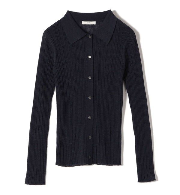 SHIPS for women「〈手洗い可能〉ランダム リブ ポロ ニット カーディガン」|カーディガン|