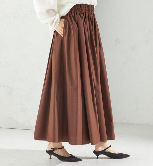 SHIPS for women「〈手洗い可能〉タイプライター チンツ タック ギャザー スカート」|スカート|