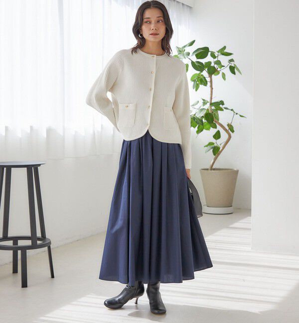 SHIPS for women「〈手洗い可能〉タイプライター チンツ タック ギャザー スカート」|スカート|