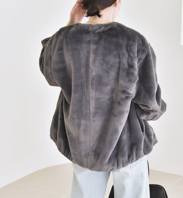 quaranciel「quaranciel: フェイクファー ノーカラー ショート ジャケット」|その他|