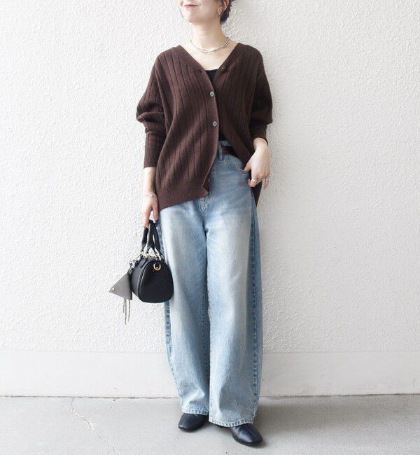 SHIPS any「SHIPS any:〈手洗い可能〉ヤク ワイドリブ Vネック ニット カーディガン」|カーディガン|