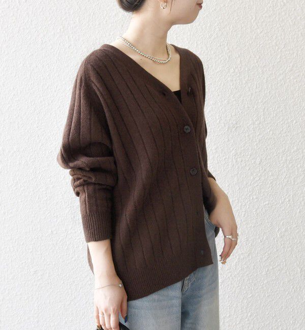 SHIPS any「SHIPS any:〈手洗い可能〉ヤク ワイドリブ Vネック ニット カーディガン」|カーディガン|