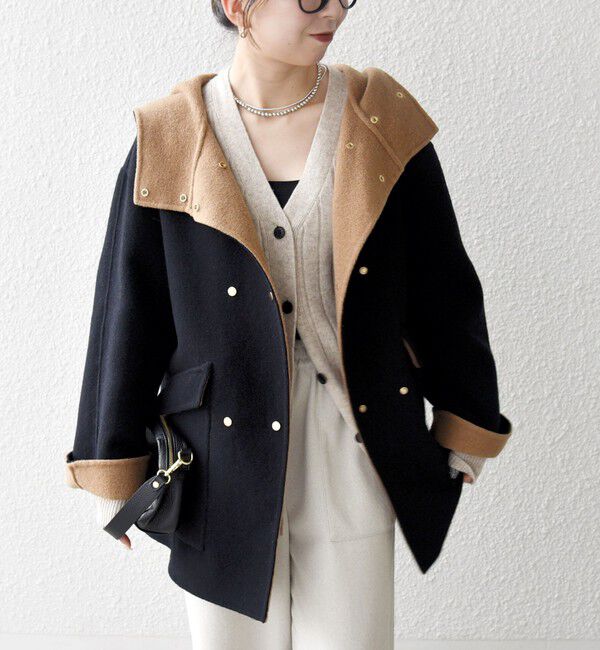 SHIPS any「SHIPS any: リバー フーデッド Aライン ミドル コート」|その他|