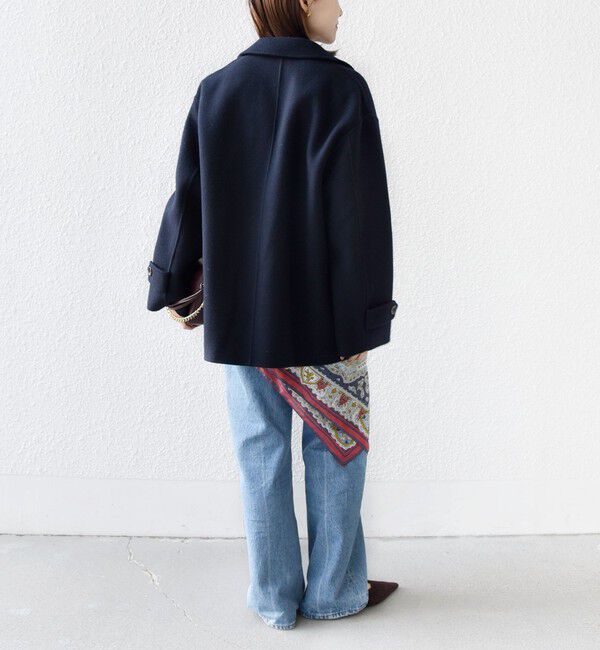 SHIPS for women「SUPER140 ダブル フェイス ショート コート」|ピーコート|