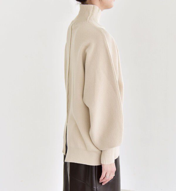 quaranciel「quaranciel:〈洗濯機可能〉タートルネック ラグラン ロングリブ ニット プルオーバー」|ニット・セーター|