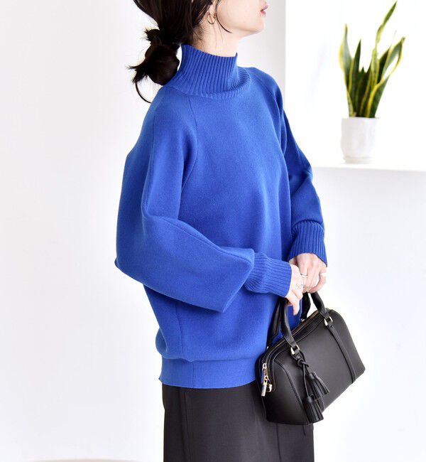 quaranciel「quaranciel:〈洗濯機可能〉タートルネック ラグラン ロングリブ ニット プルオーバー」|ニット・セーター|