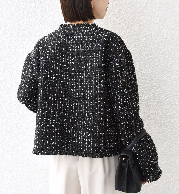 SHIPS for women「【SHIPS別注】troisiemeCHACO: ツイード ジャケット（セレモニー対応可）」|ノーカラージャケット|