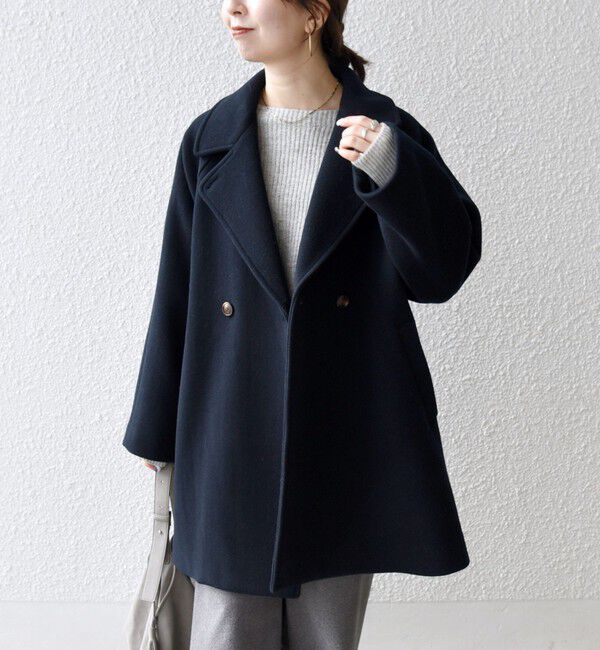 SHIPS any「【WEB限定】SHIPS any: PURE WOOL スタンド & テーラード ハーフ コート」|その他|