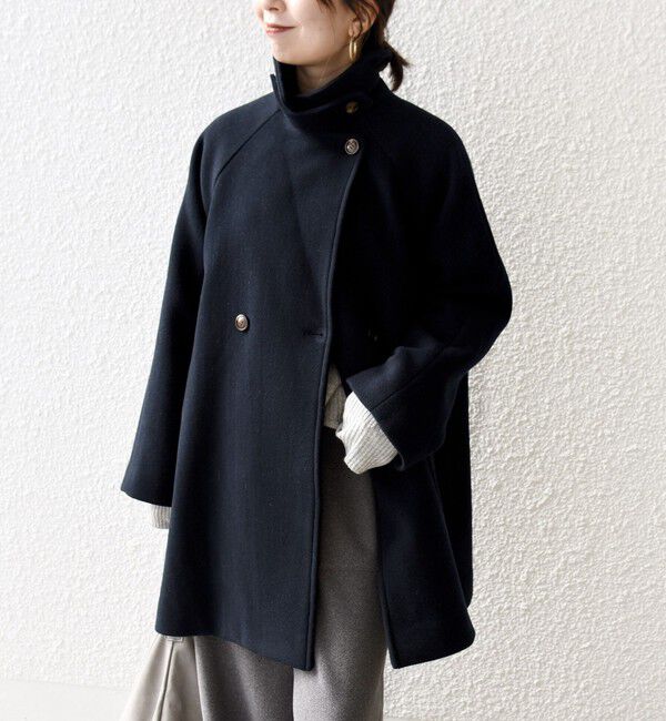 SHIPS any「【WEB限定】SHIPS any: PURE WOOL スタンド & テーラード ハーフ コート」|その他|