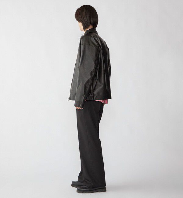 SHIPS「City Ambient Products: 合成皮革 ジップ ブルゾン」|ブルゾン・スタジャン|