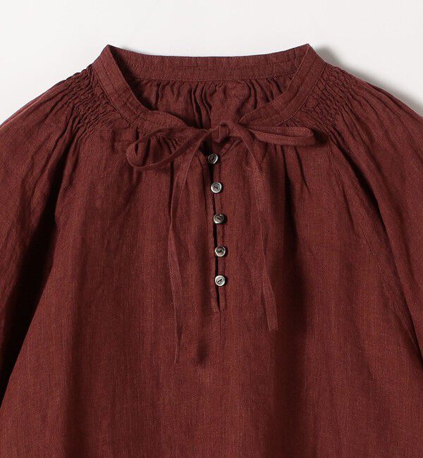 SHIPS any「SHIPS any:〈洗濯機可能〉リネン ボリューム スリーブ フレア ブラウス」|シャツ・ブラウス|