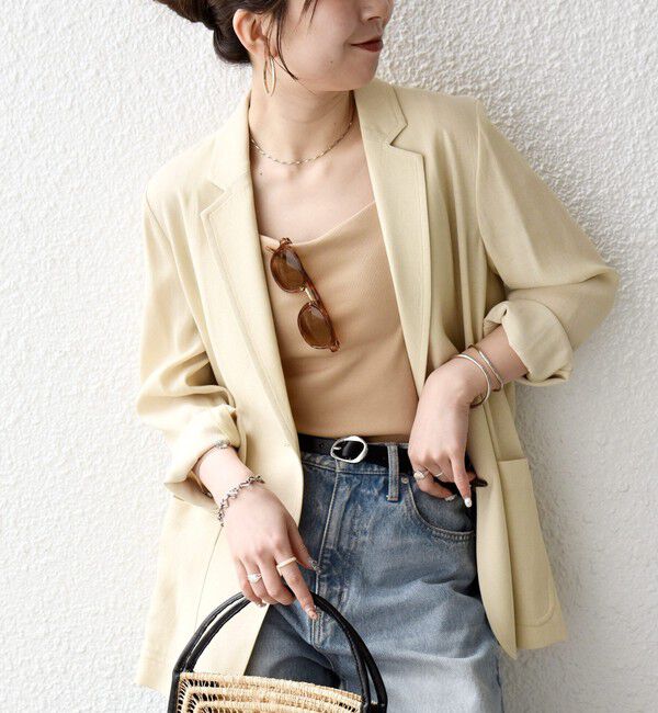 SHIPS any「SHIPS any: 〈手洗い可能〉リネンミックス テーラード ライト ジャケット」|テーラードジャケット|クリーム