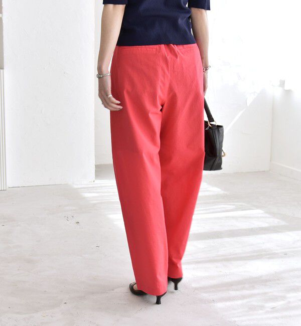 quaranciel「quaranciel:〈洗濯機可能〉コットン ベルト ハイウエスト テーパード パンツ」|チノ|