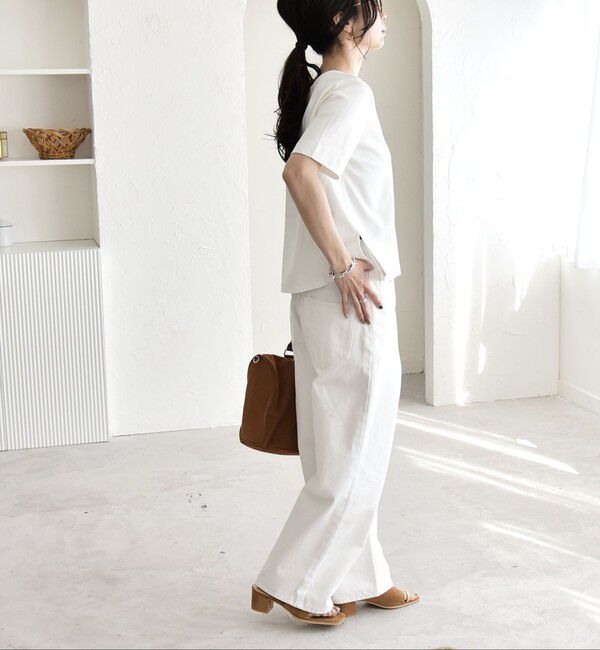 quaranciel「《予約》quaranciel:〈接触冷感/汗染み防止加工/洗濯機可能〉ベーシック コンパクト TEE」|Tシャツ・カットソー|