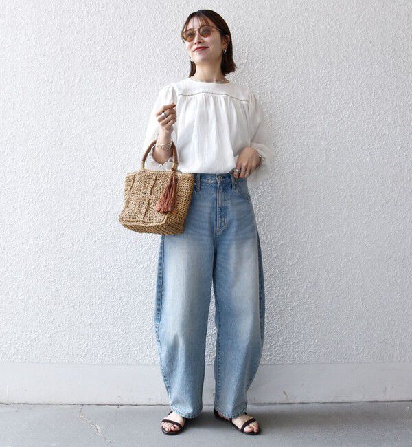 SHIPS any「《予約》SHIPS any:〈洗濯機可能〉コットン ミックス ハシゴ レース ギャザー ブラウス」|シャツ・ブラウス|