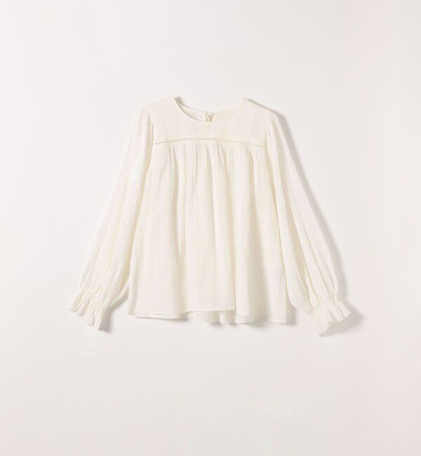 SHIPS any「《予約》SHIPS any:〈洗濯機可能〉コットン ミックス ハシゴ レース ギャザー ブラウス」|シャツ・ブラウス|