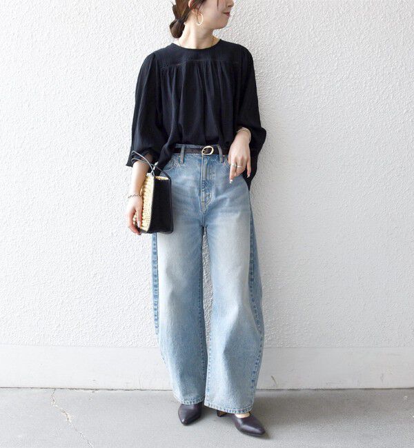 SHIPS any「《予約》SHIPS any:〈洗濯機可能〉コットン ミックス ハシゴ レース ギャザー ブラウス」|シャツ・ブラウス|