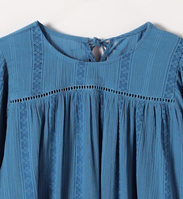 SHIPS any「《予約》SHIPS any:〈洗濯機可能〉コットン ミックス ハシゴ レース ギャザー ブラウス」|シャツ・ブラウス|