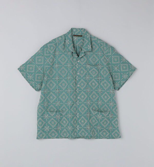 SHIPS「BENCH MARKING SHIRTS: エンブロイダリー オープンカラー シャツ」|シャツ・ブラウス|ライトグリーン