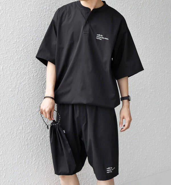 SHIPS any「【WEB限定】SHIPS any: ヘンリーTシャツ＋イージーショーツ＋パッカブルバッグ 3点セット」|Tシャツ・カットソー|