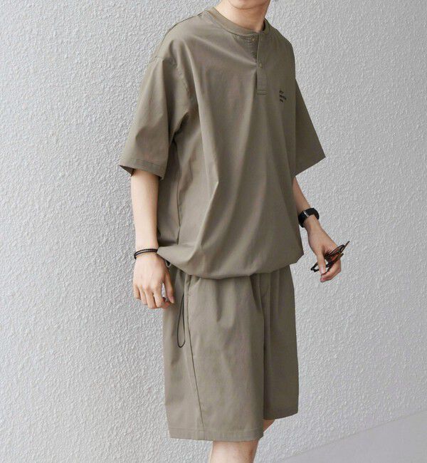 SHIPS any「【WEB限定】SHIPS any: ヘンリーTシャツ＋イージーショーツ＋パッカブルバッグ 3点セット」|Tシャツ・カットソー|