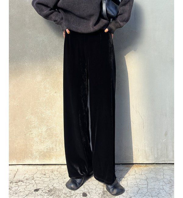 OUTDOOR PRODUCTS Usual Things「追加３ ベロアフレアパンツ」|スラックス|ブラック