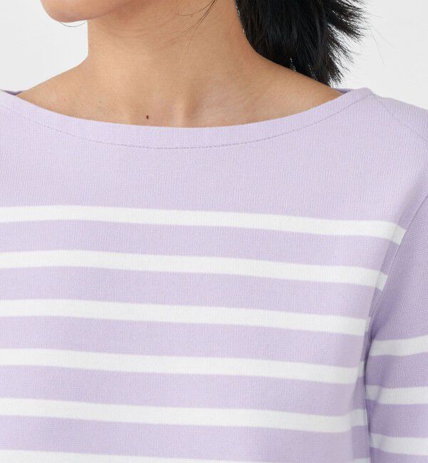 MACPHEE「コットンボーダー ボートネックプルオーバー」|Tシャツ・カットソー|