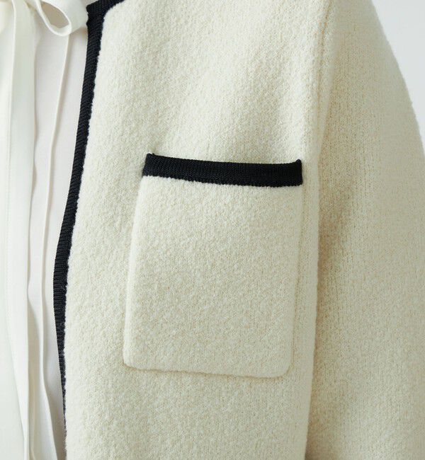 Ballsey「ウールナイロンブークレー フロントオープンカーディガン」|カーディガン|