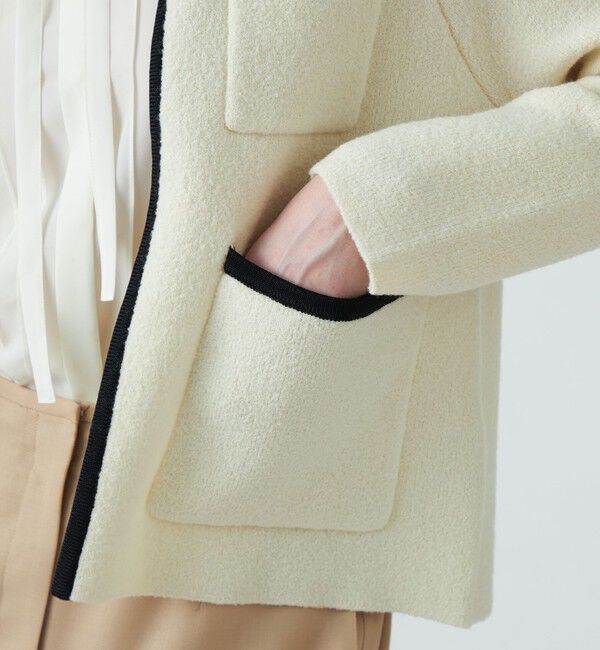 Ballsey「ウールナイロンブークレー フロントオープンカーディガン」|カーディガン|