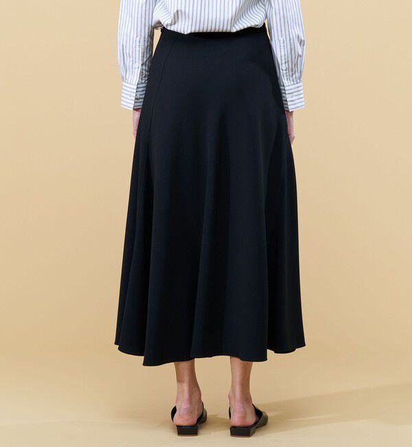DES PRES「ライトダブルクロス フレアロングスカート」|フレア|