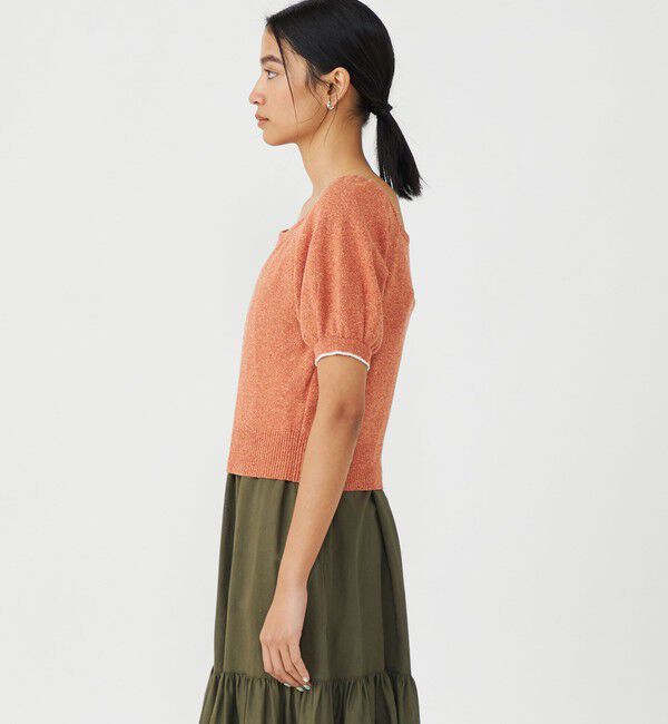 MACPHEE「ローシルク パフスリーブプルオーバー」|ニット・セーター|