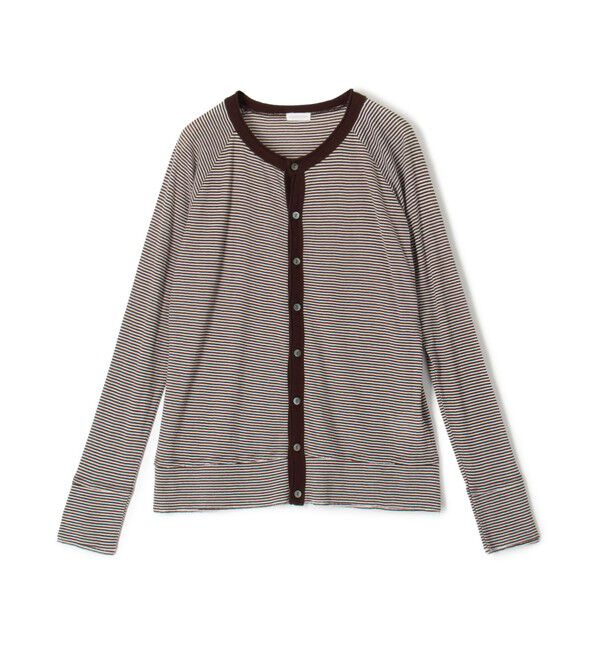 GALERIE VIE「ガーゼフライスジャージー クルーネックカーディガン」|カーディガン|48 ダークブラウン系